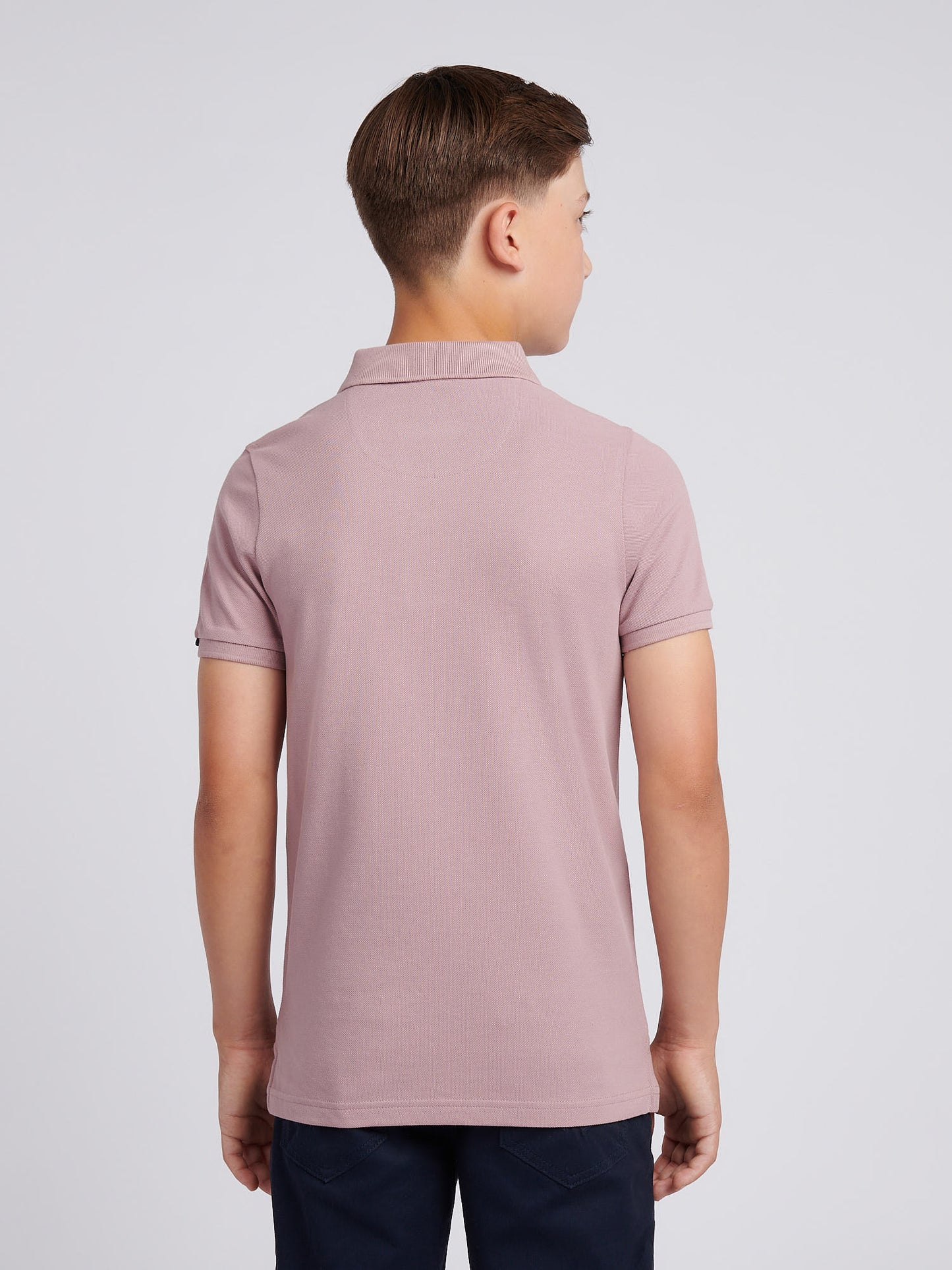 Boys Double Horsemen Polo Shirt in Elderberry