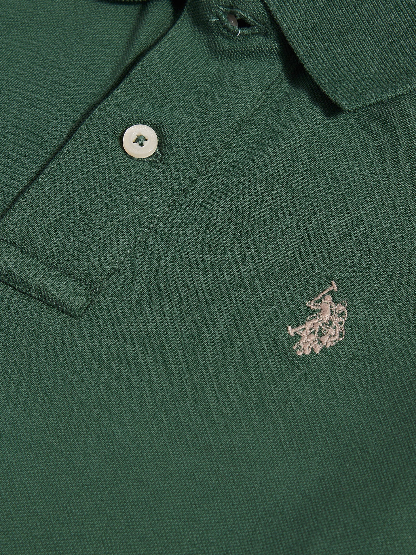 Boys Double Horsemen Polo Shirt in Pineneedle