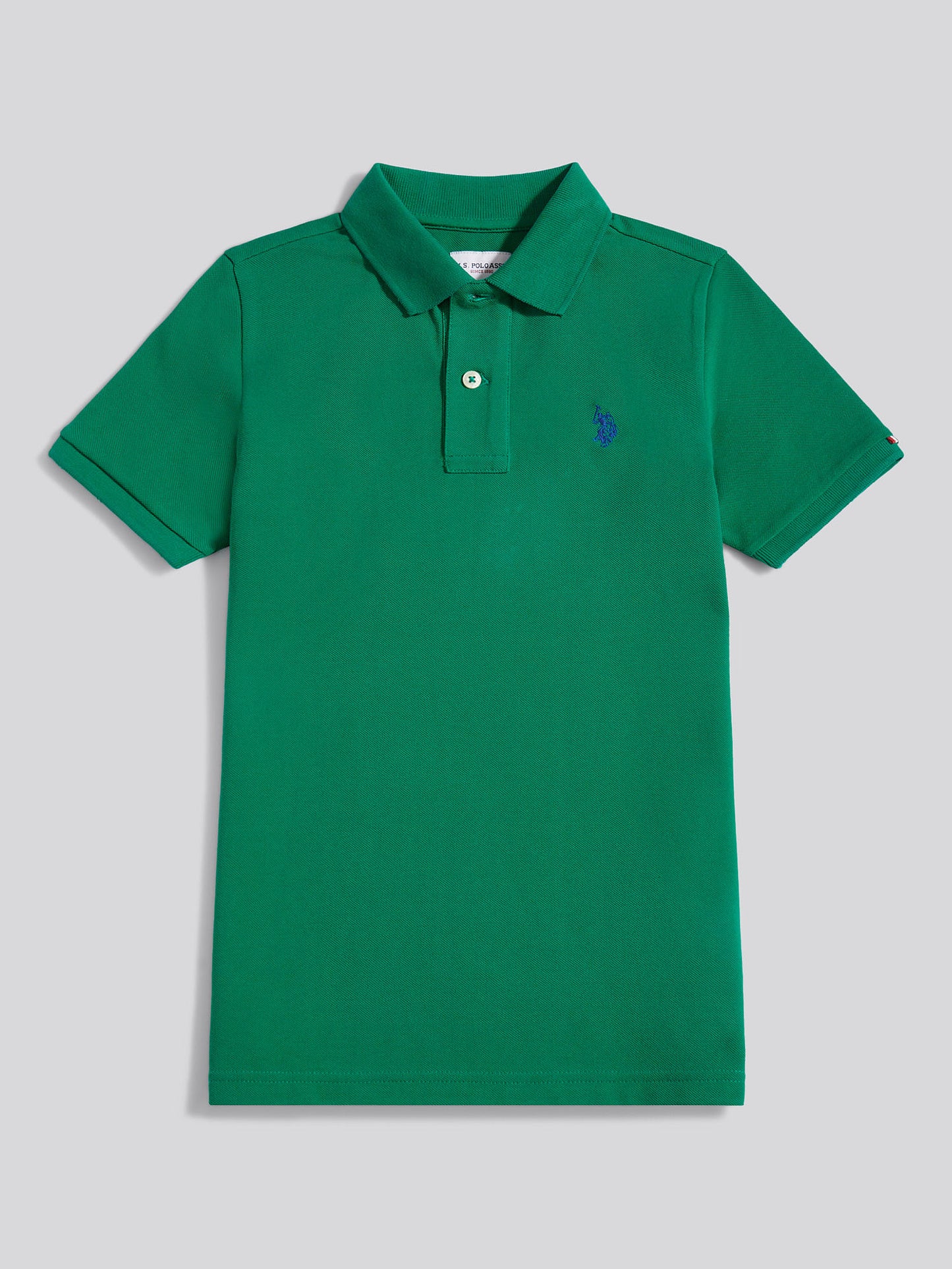 Boys Double Horsemen Polo Shirt in Lush Meadow