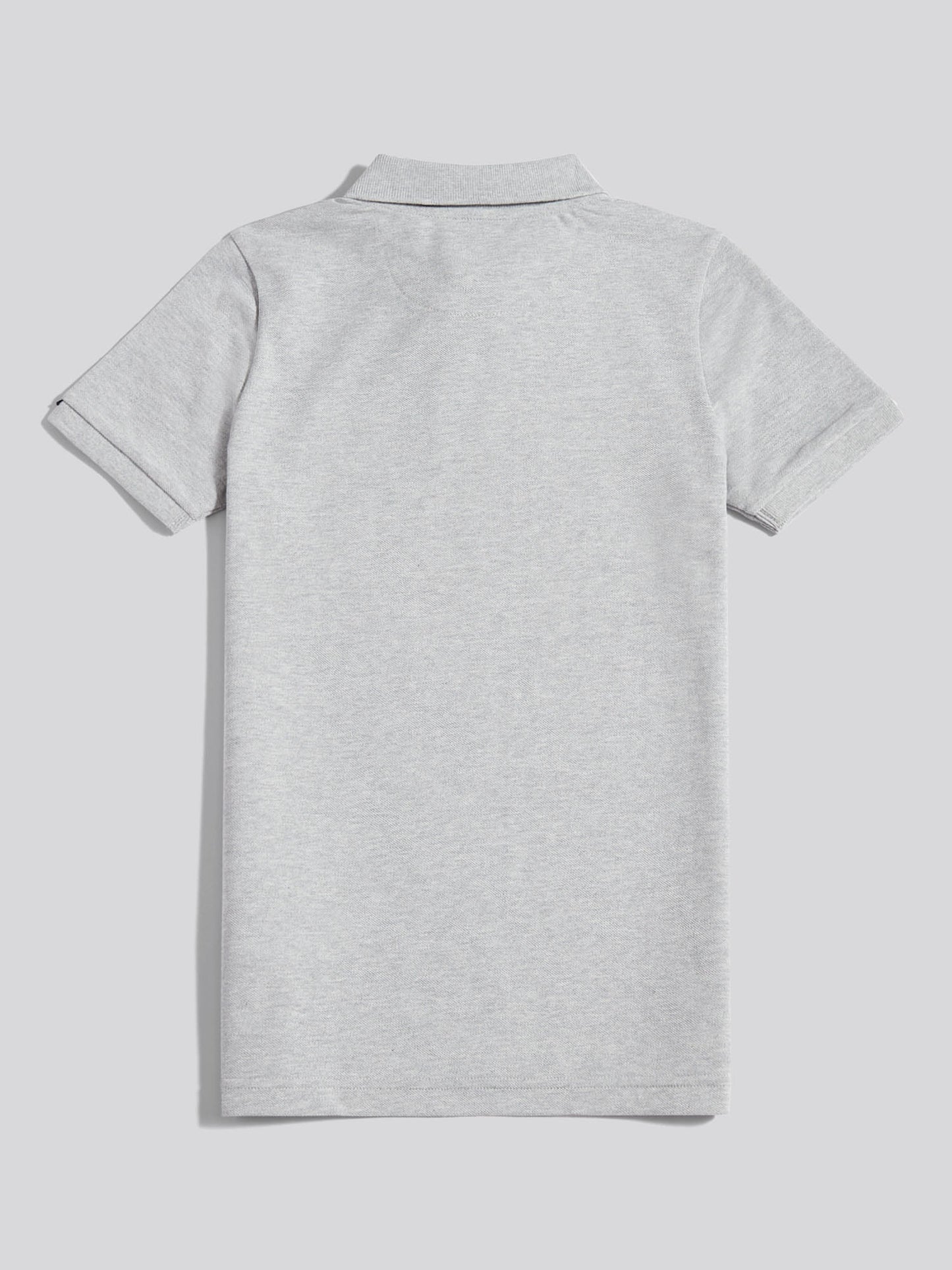 Boys Double Horsemen Polo Shirt in Mid Grey Marl