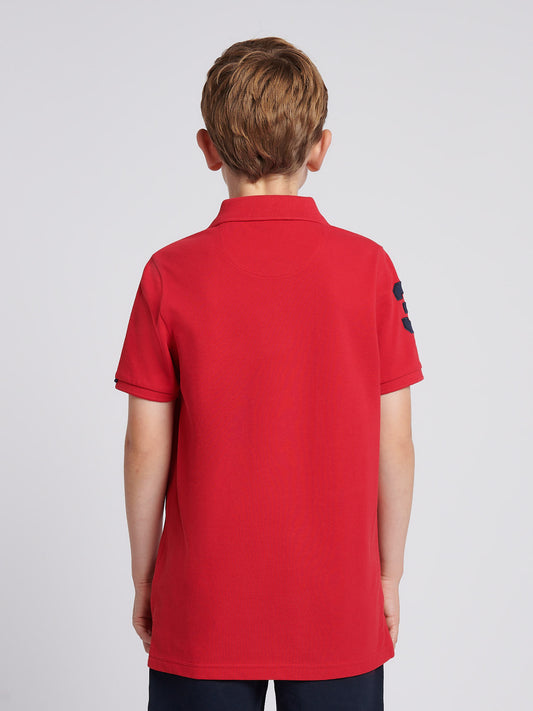 Boys Player 3 Polo Shirt in Haute Red