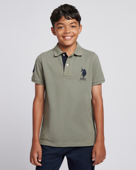Boys Player 3 Polo Shirt in Mulled Basil