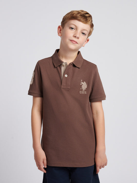 Boys Player 3 Polo Shirt in Chocolate Martini