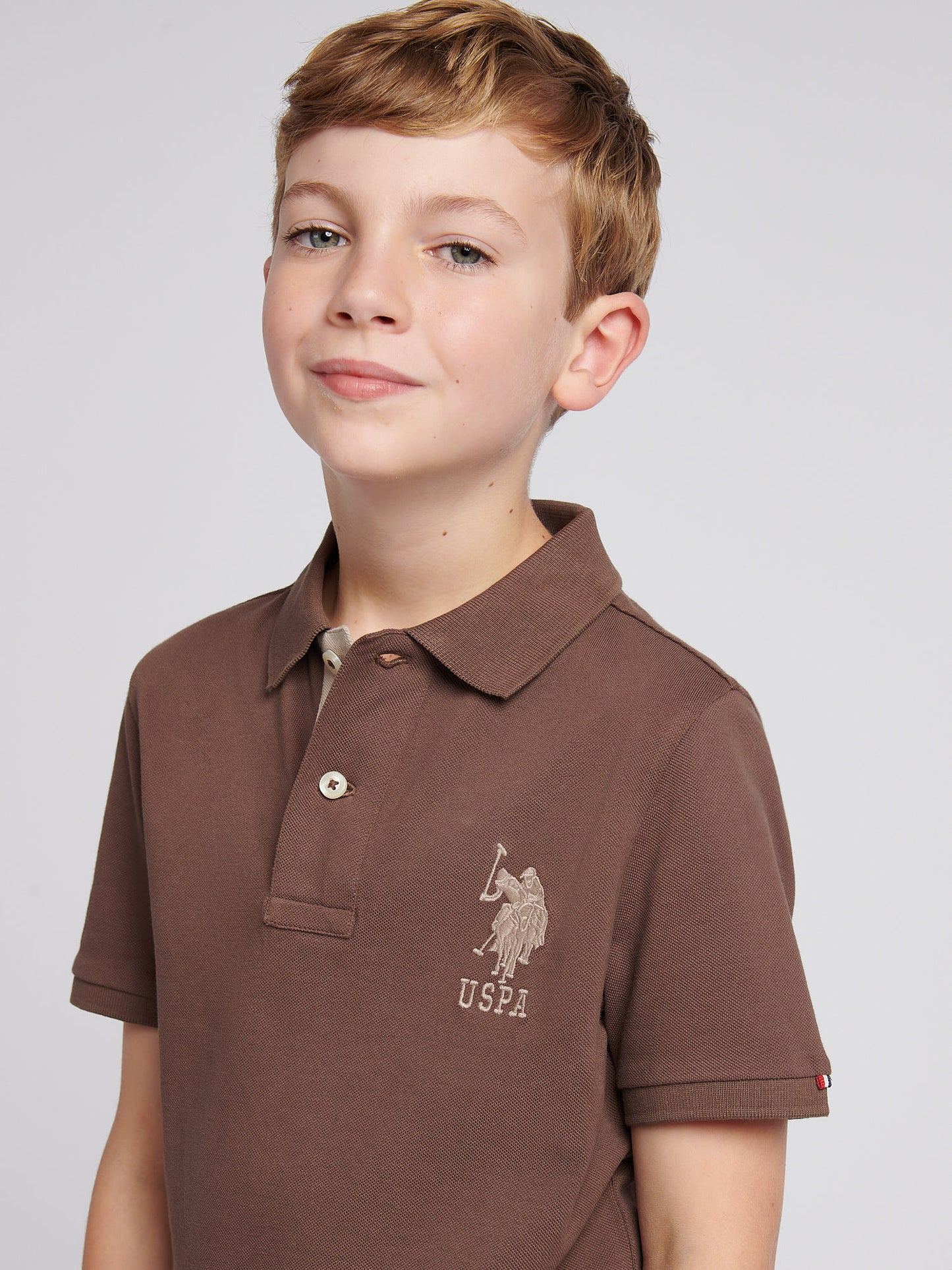 Boys Player 3 Polo Shirt in Chocolate Martini