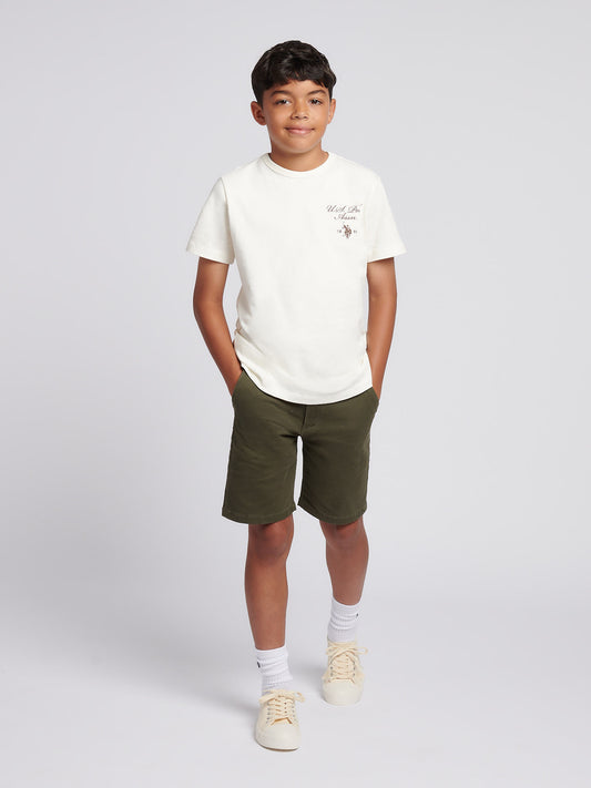 Boys Classic Chino Short in Forest Night