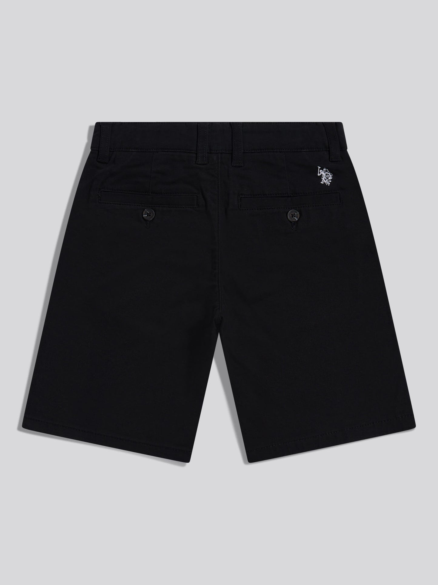 Boys Classic Chino Short in Black Bright White DHM