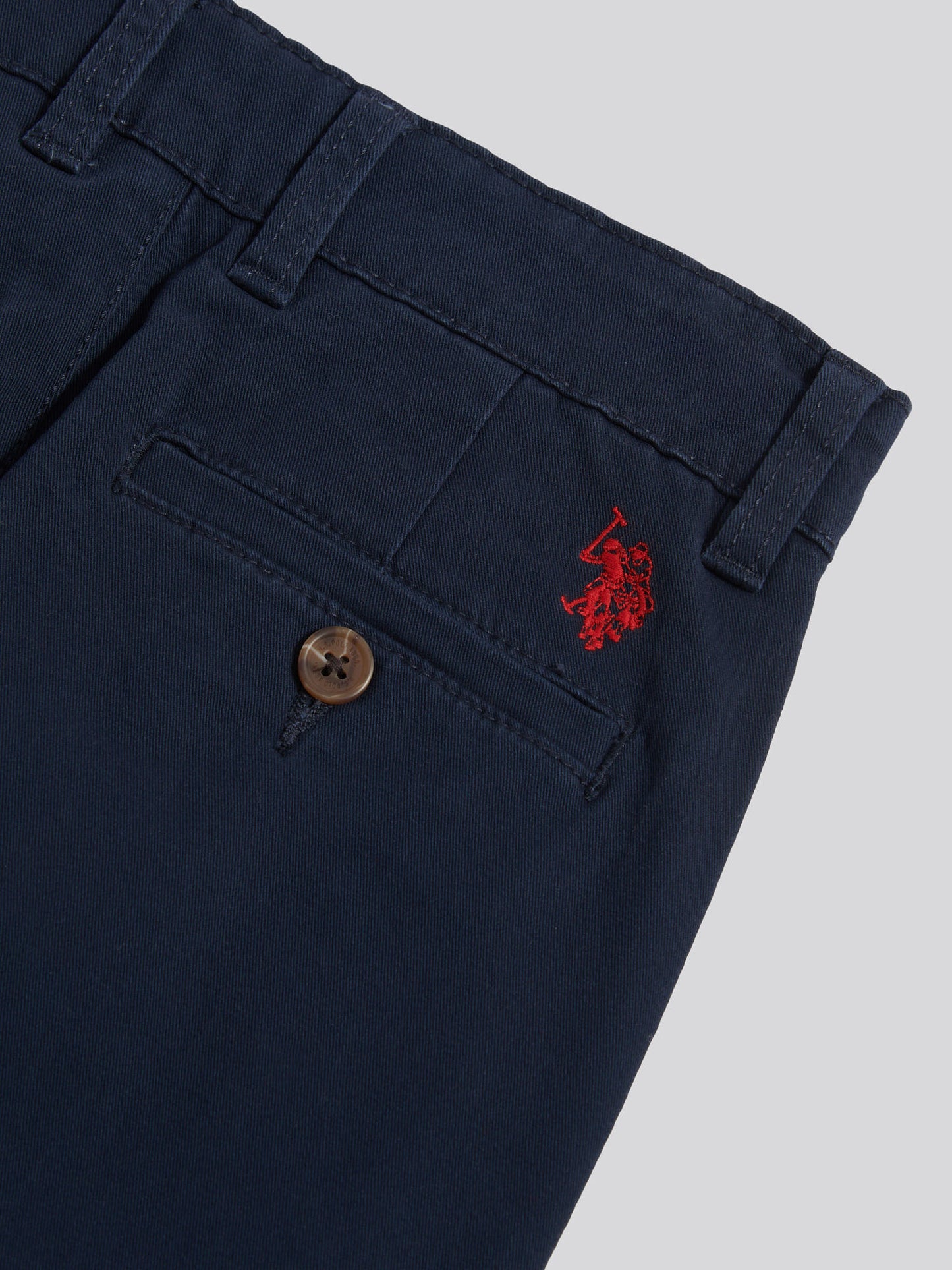 Boys Classic Chino in Dark Sapphire Navy / Haute Red DHM