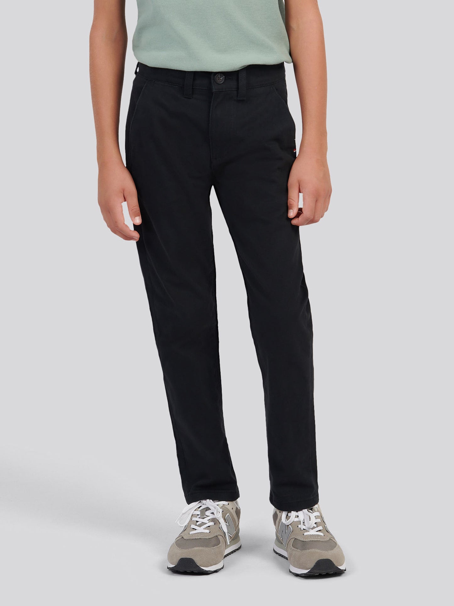 Boys Classic Chino in Black Bright White DHM