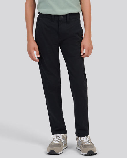Boys Classic Chino in Black Bright White DHM