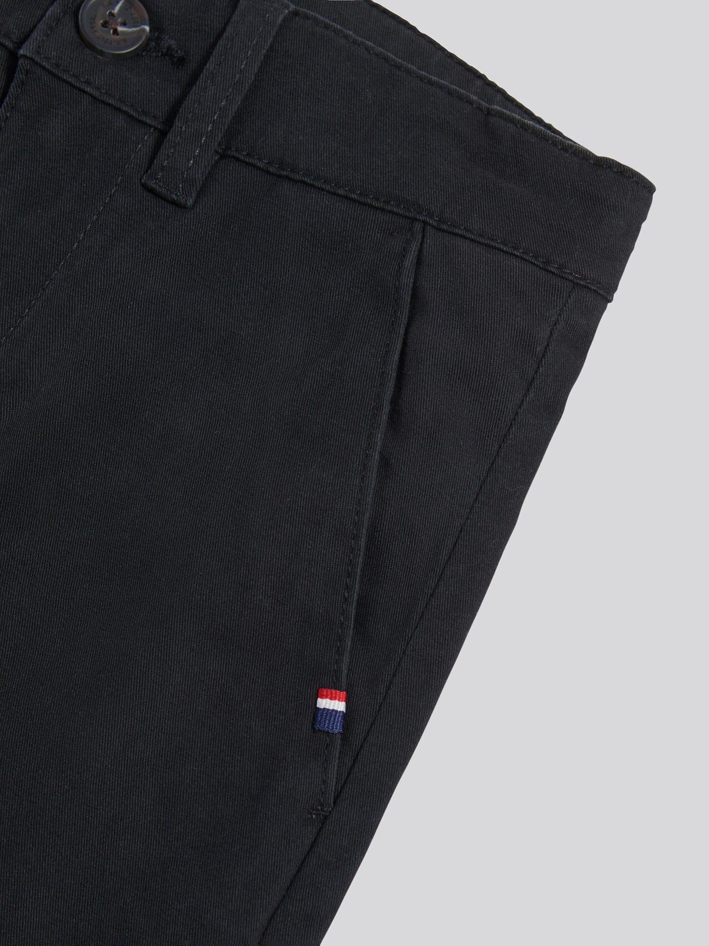 Boys Classic Chino in Black Bright White DHM