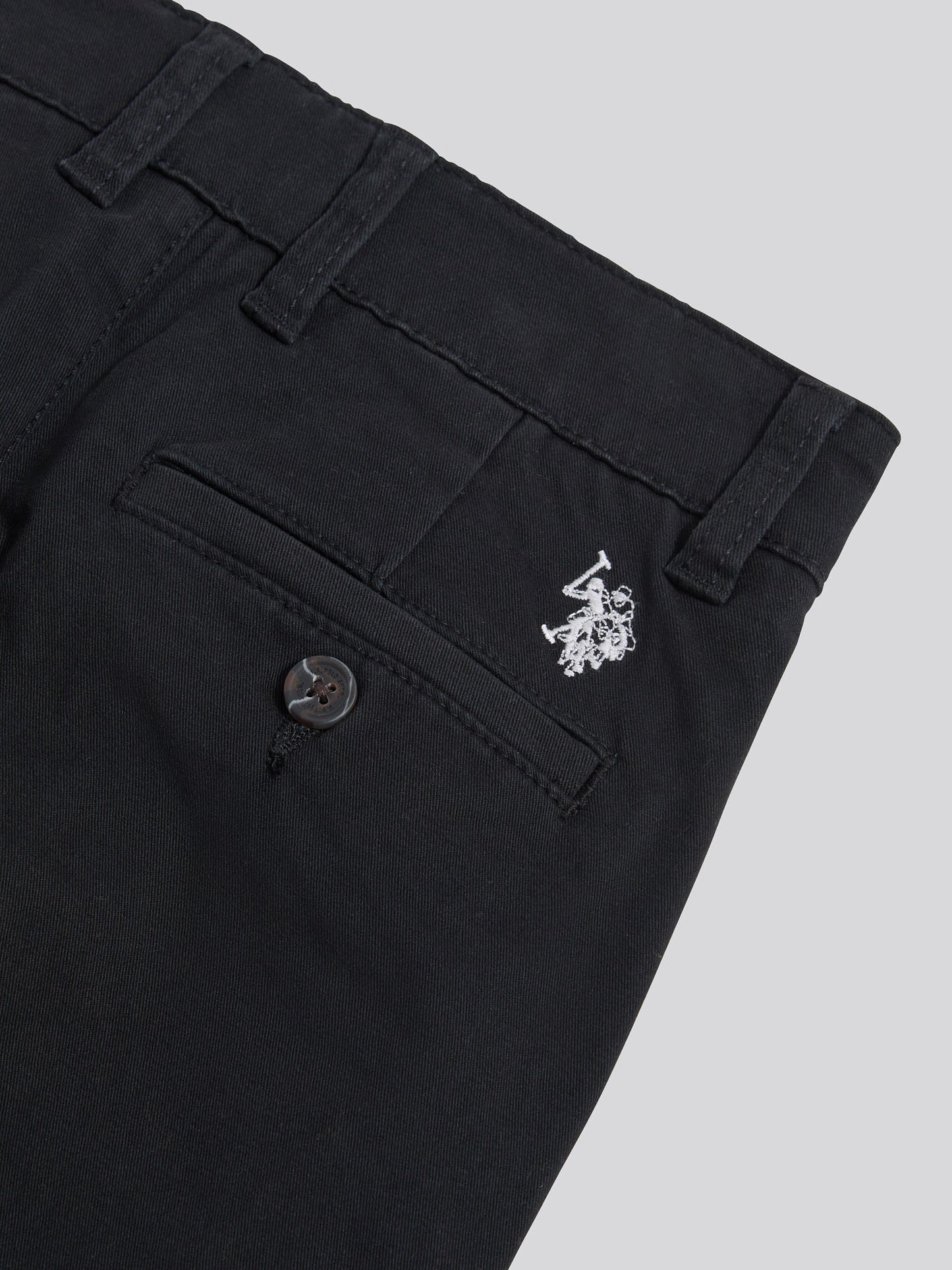 Boys Classic Chino in Black Bright White DHM