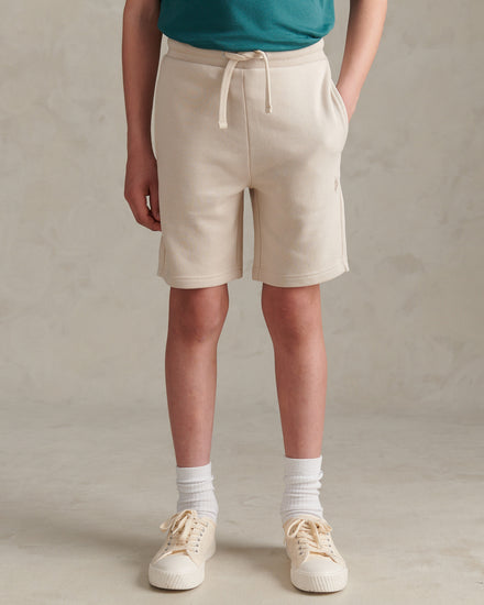 Boys Double Horsemen Sweat Shorts Beige