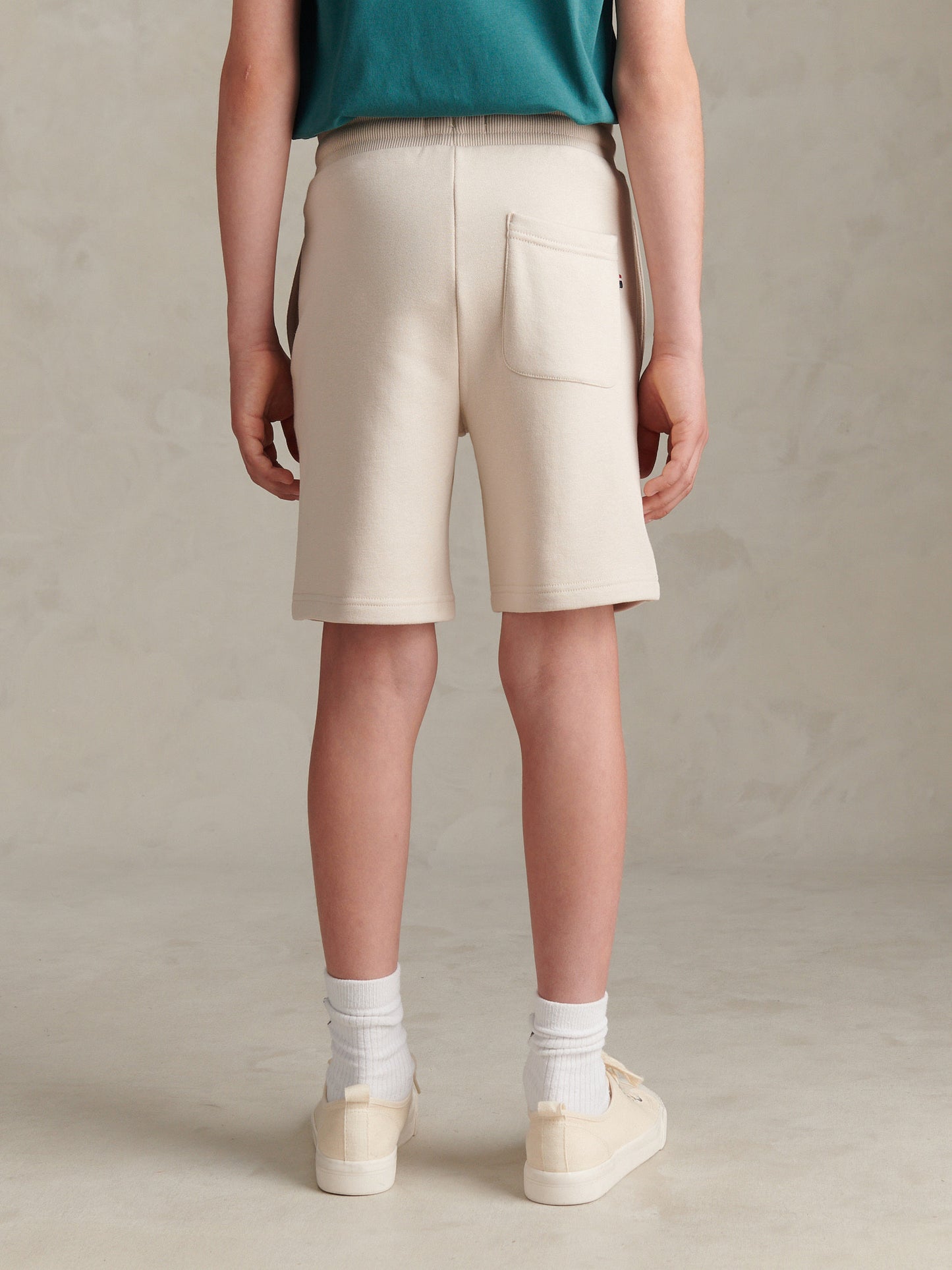 Boys Double Horsemen Sweat Shorts Beige