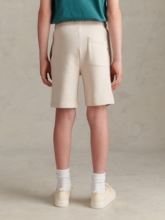 Boys Double Horsemen Sweat Shorts Beige
