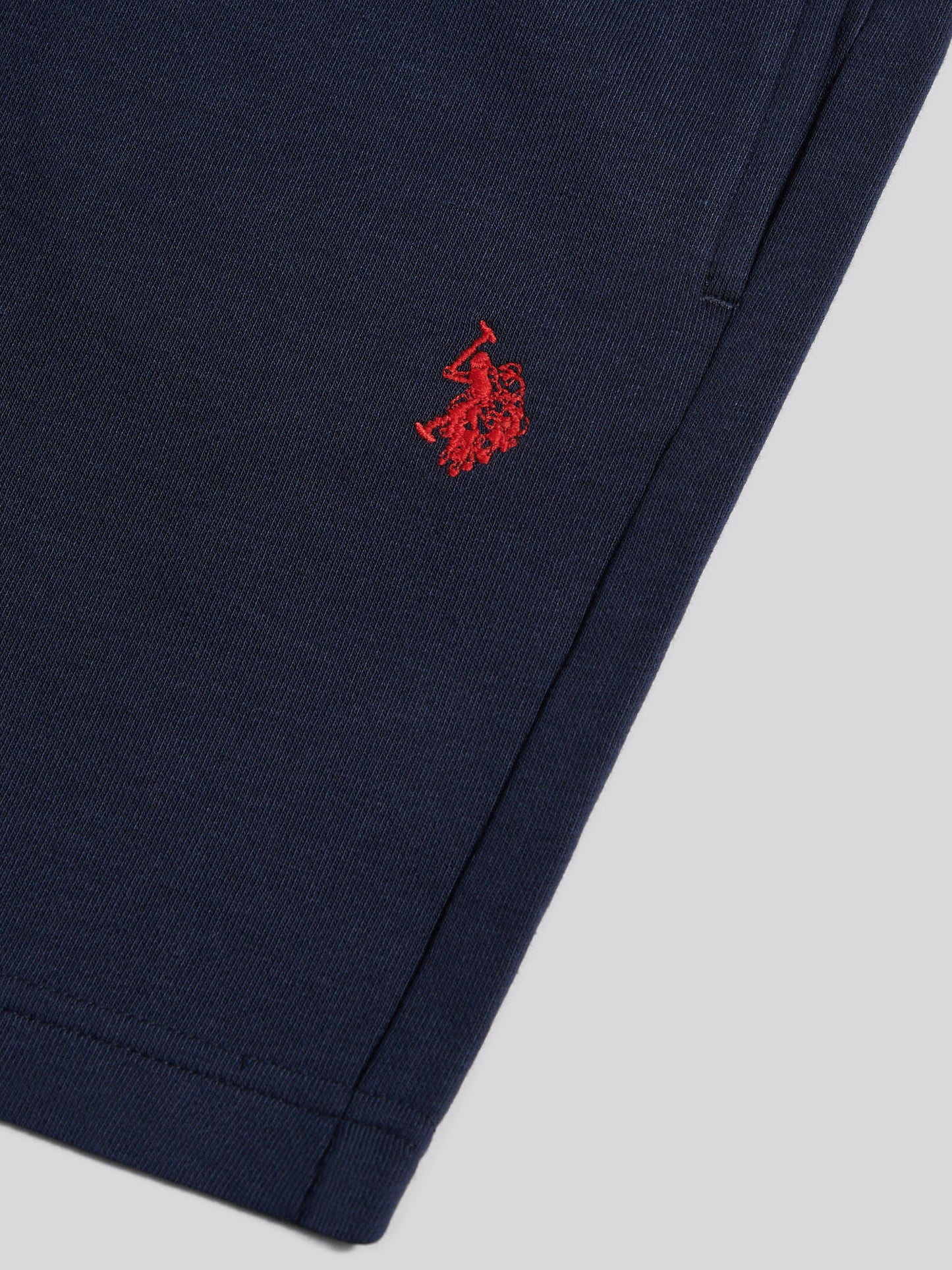 Boys Double Horsemen Sweat Shorts Dark Sapphire Navy / Haute Red DHM