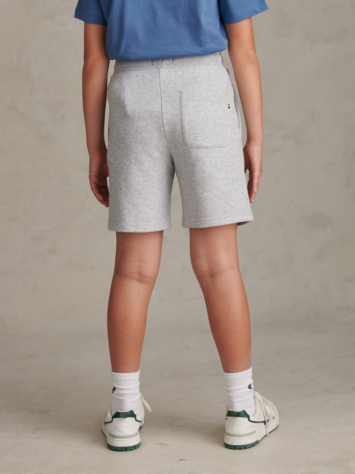 Boys Double Horsemen Sweat Shorts Mid Grey Marl