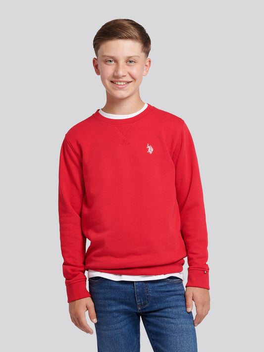 Boys Double Horsemen Crew in Haute Red