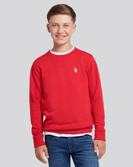 Boys Double Horsemen Crew in Haute Red
