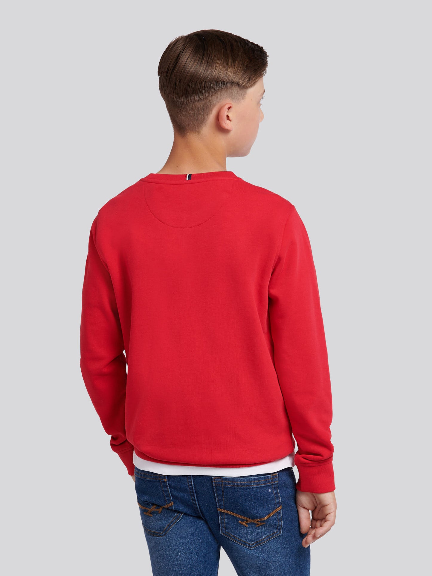 Boys Double Horsemen Crew in Haute Red