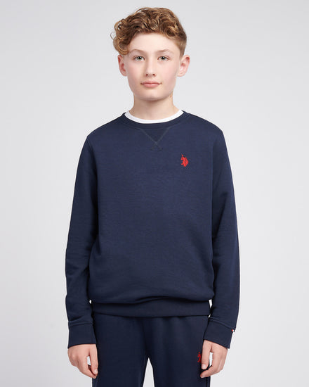 Boys Double Horsemen Crew in Dark Sapphire Navy / Haute Red DHM
