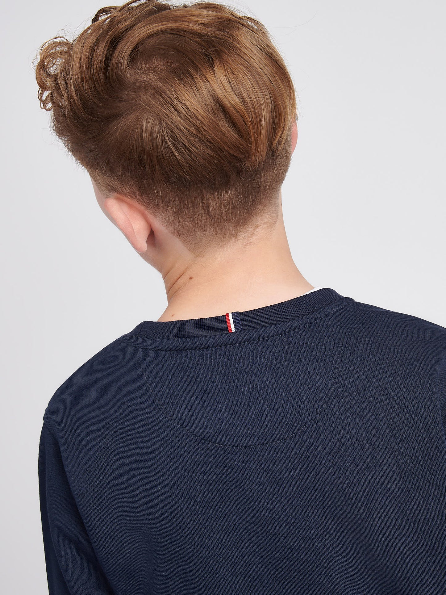 Boys Double Horsemen Crew in Dark Sapphire Navy / Haute Red DHM