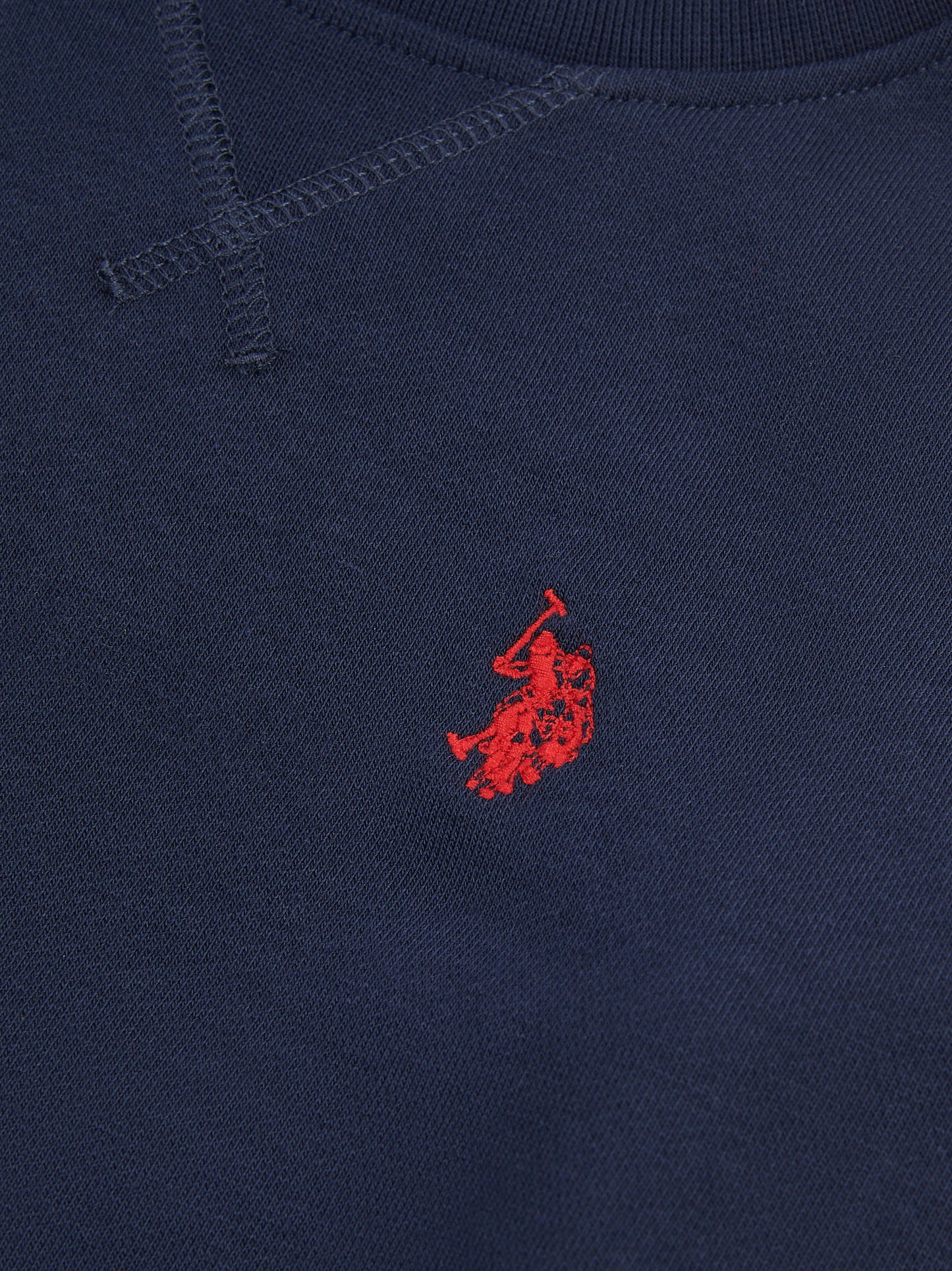 Boys Double Horsemen Crew in Dark Sapphire Navy / Haute Red DHM