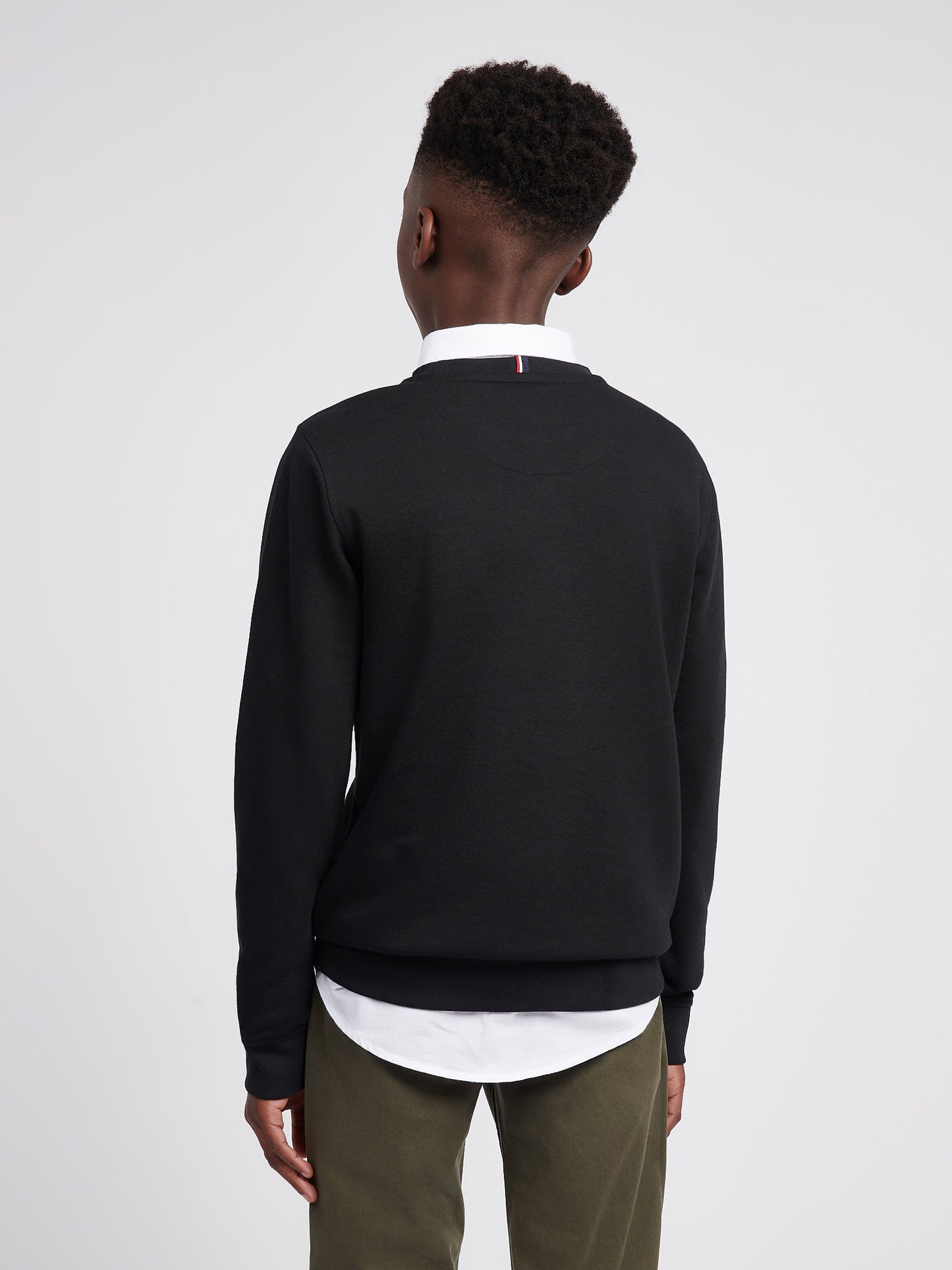 Boys Double Horsemen Crew in Black Bright White DHM