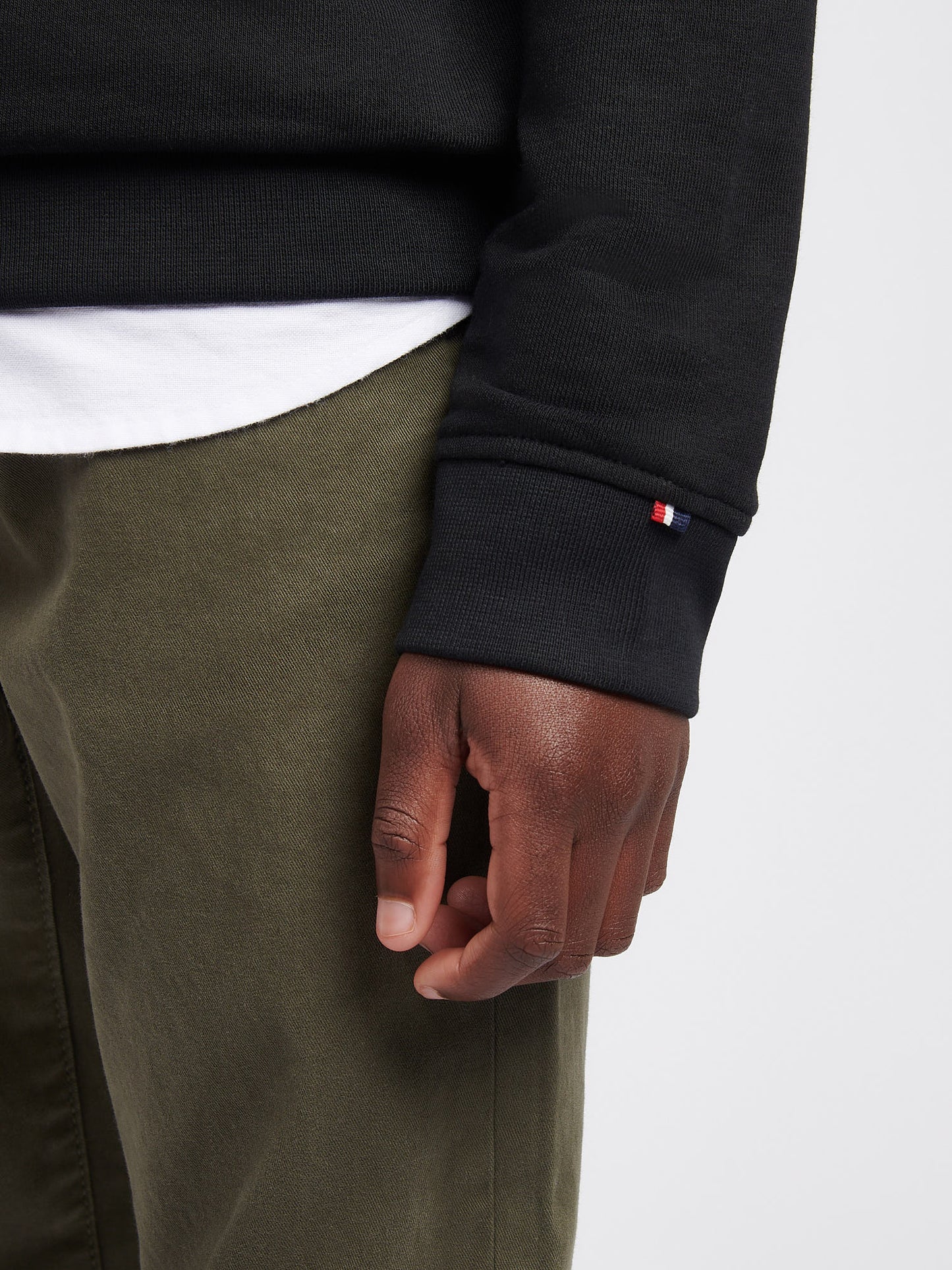 Boys Double Horsemen Crew in Black Bright White DHM