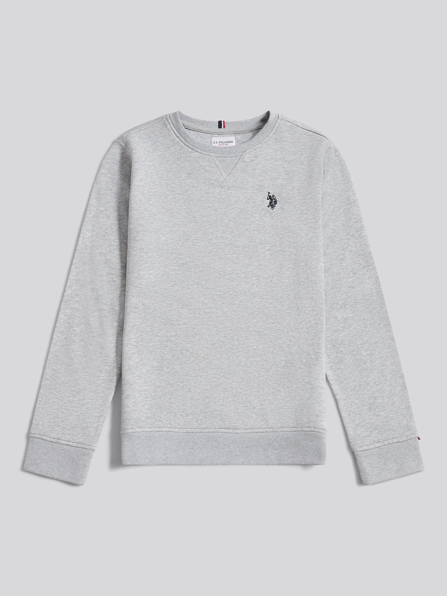 Boys Double Horsemen Crew in Mid Grey Marl