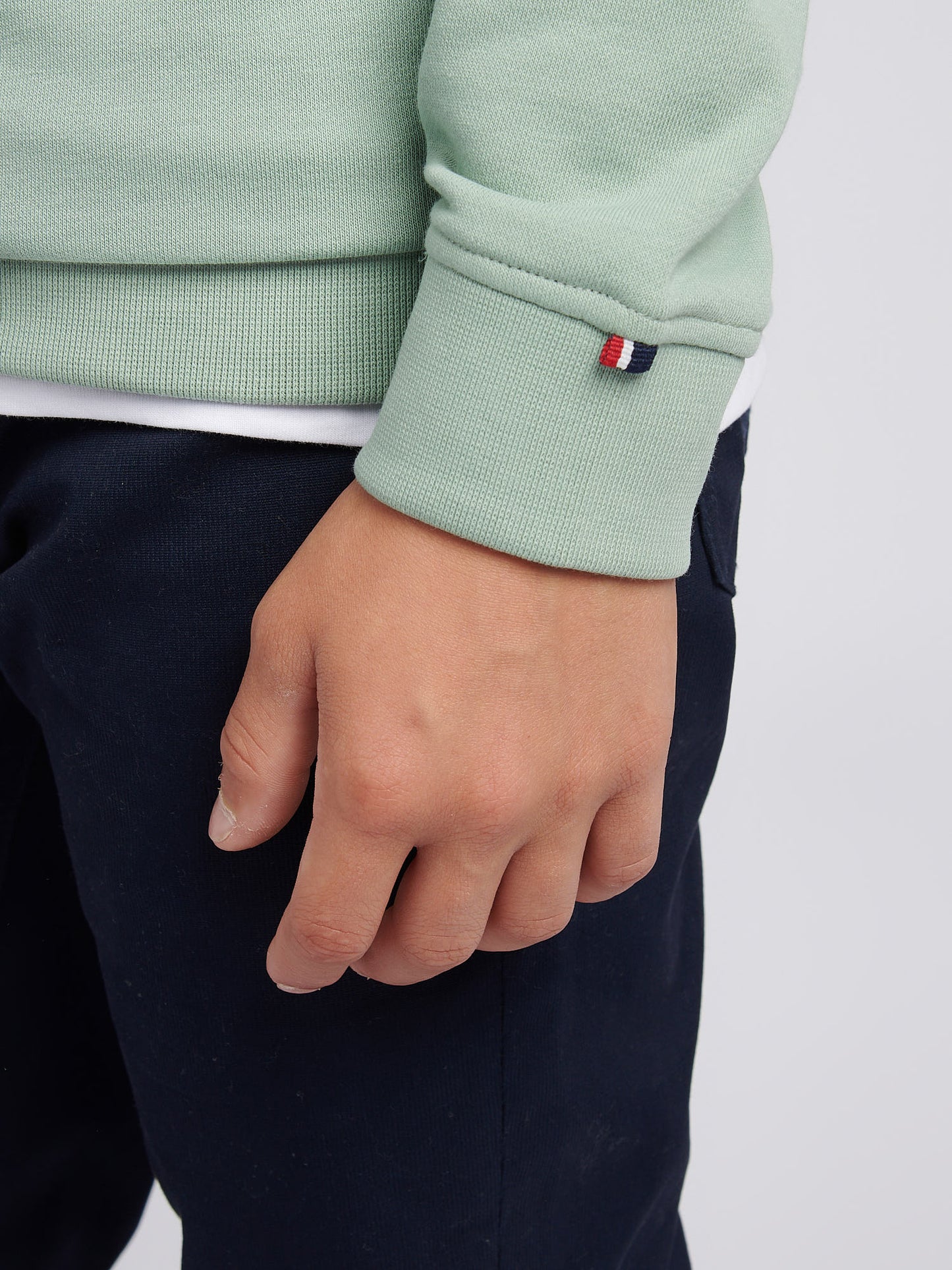 Boys Double Horsemen ¼ Zip in Iceberg Green