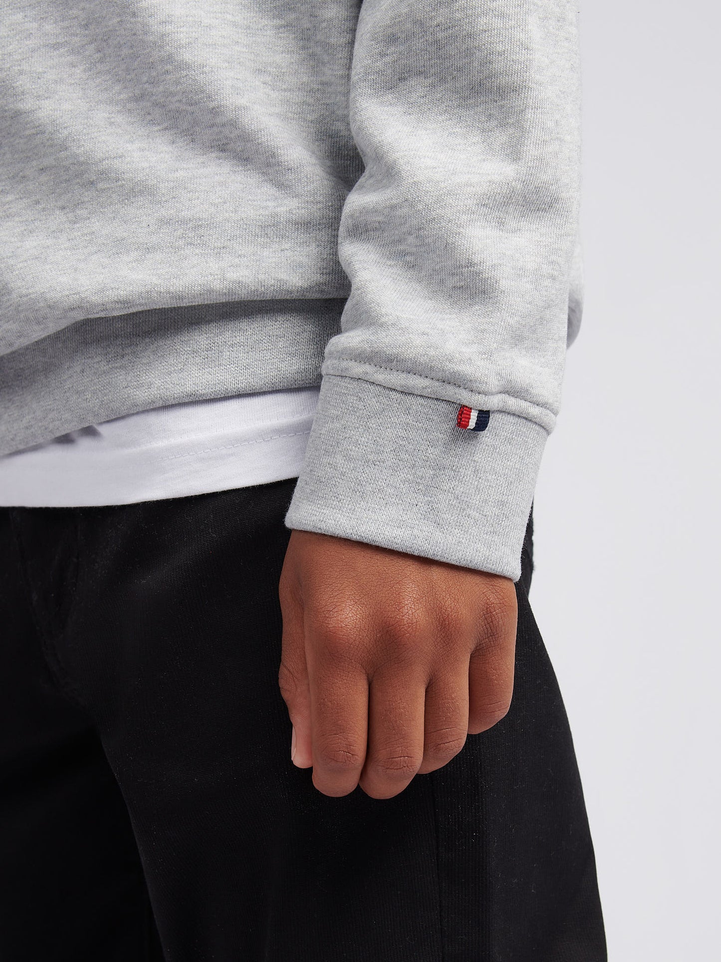 Boys Double Horsemen ¼ Zip in Mid Grey Marl