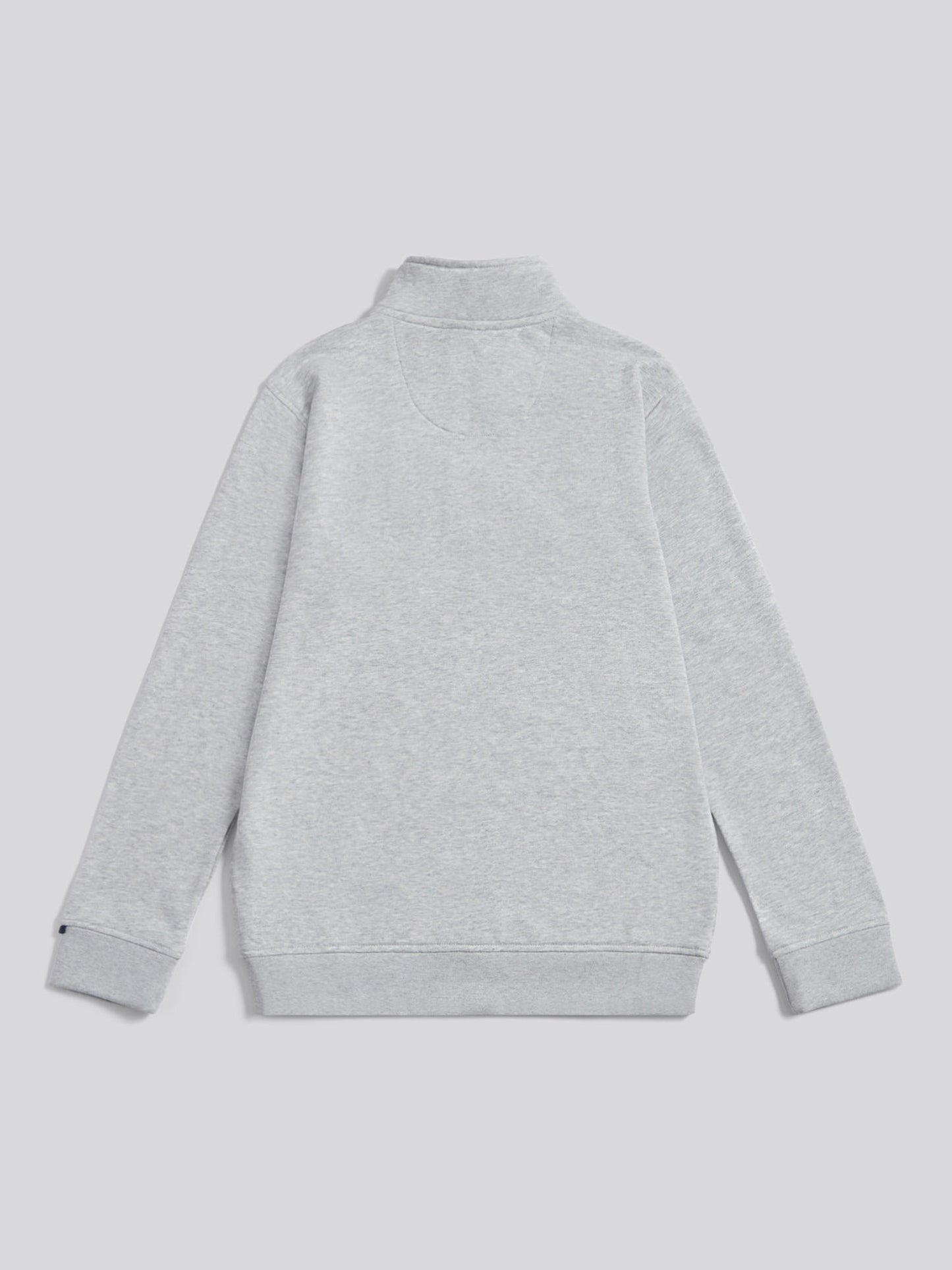 Boys Double Horsemen ¼ Zip in Mid Grey Marl