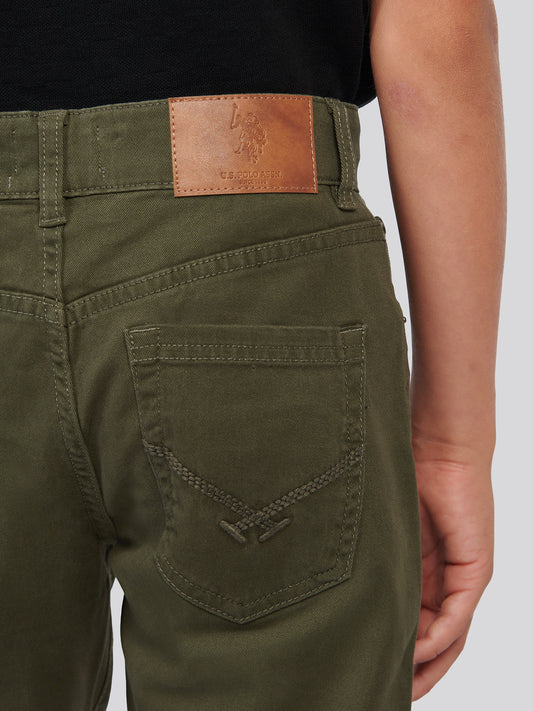 Boys Core 5 Pocket Trouser in Forest Night