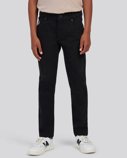 Boys Core 5 Pocket Trouser in Black Bright White DHM
