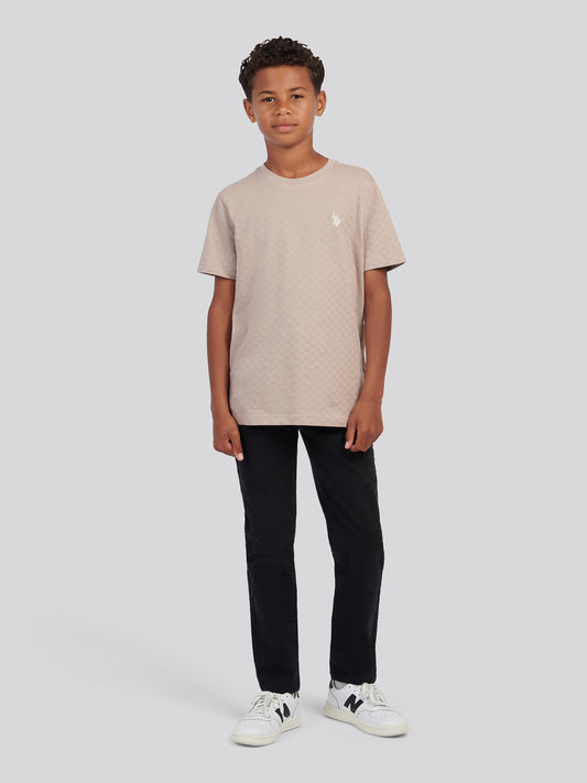 Boys Core 5 Pocket Trouser in Black Bright White DHM