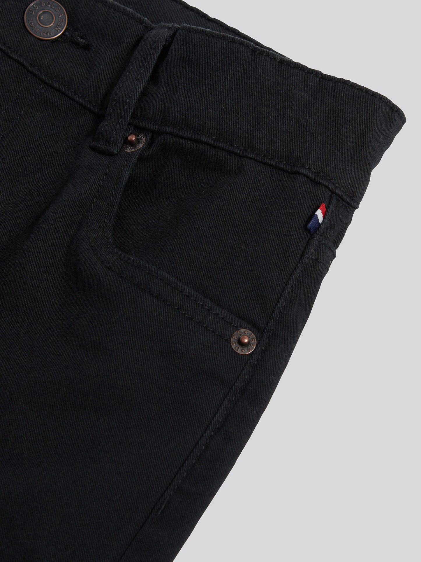 Boys Core 5 Pocket Trouser in Black Bright White DHM