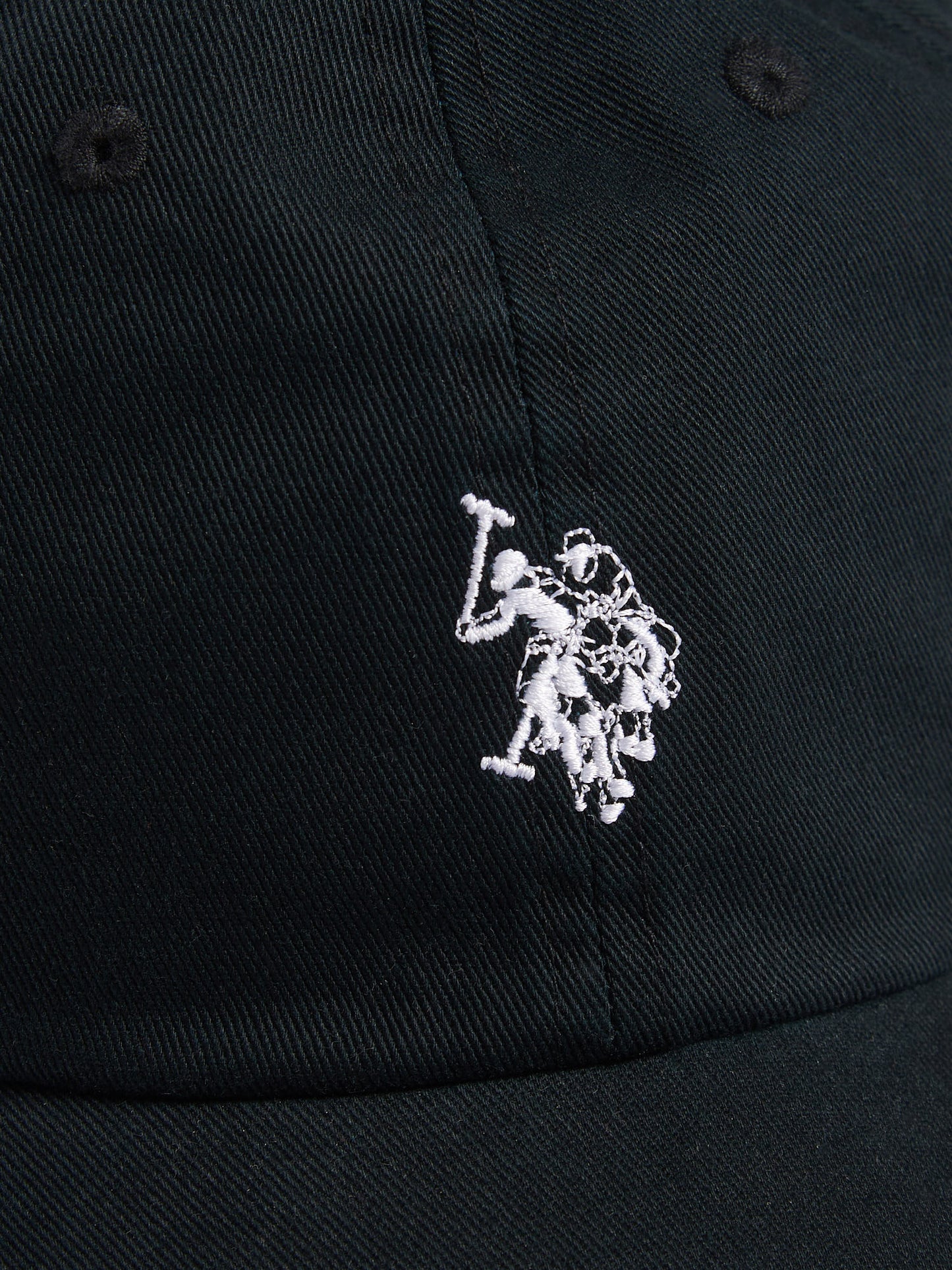 Boys Washed Outline Logo Cap Black Bright White DHM