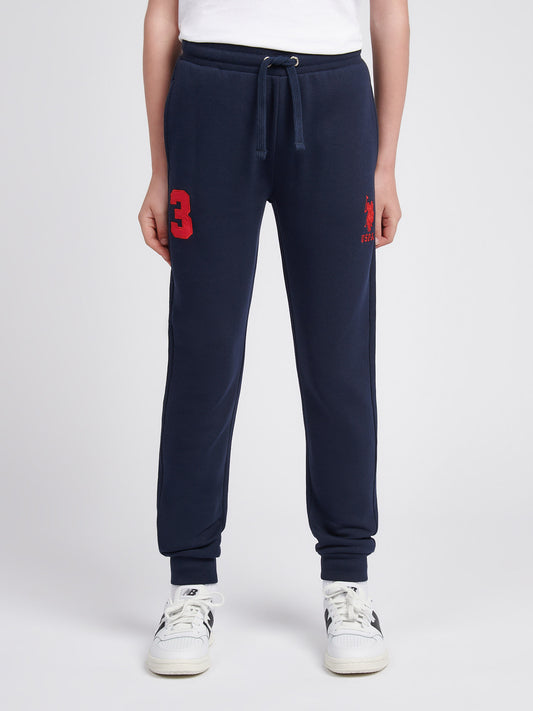 Boys Player 3 Jogger in Dark Sapphire Navy / Haute Red DHM