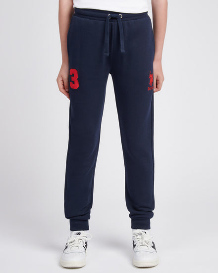 Boys Player 3 Jogger in Dark Sapphire Navy / Haute Red DHM