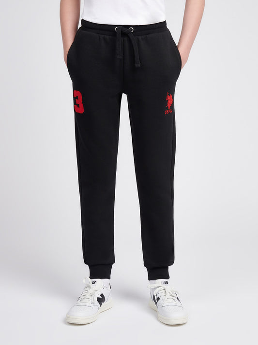 Boys Player 3 Jogger in Black / Haute Red DHM