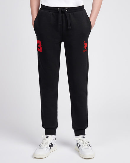 Boys Player 3 Jogger in Black / Haute Red DHM