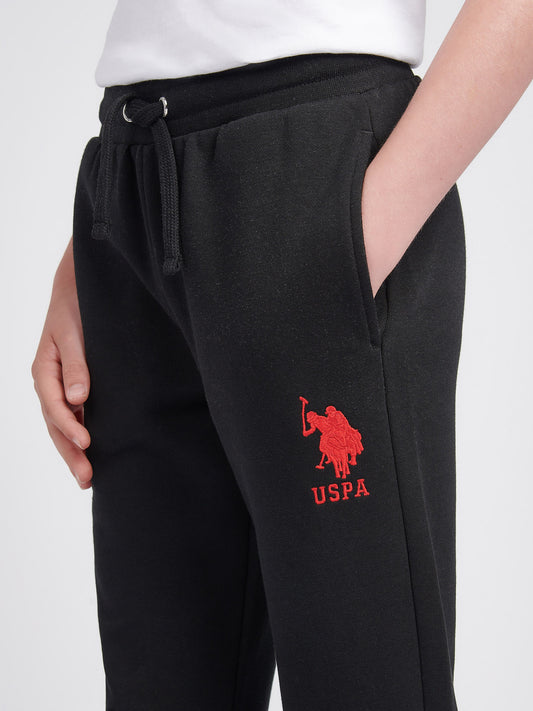 Boys Player 3 Jogger in Black / Haute Red DHM