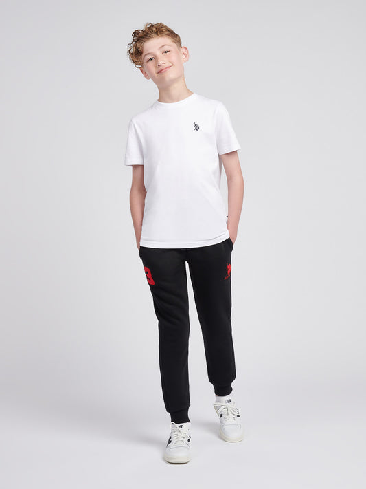 Boys Player 3 Jogger in Black / Haute Red DHM