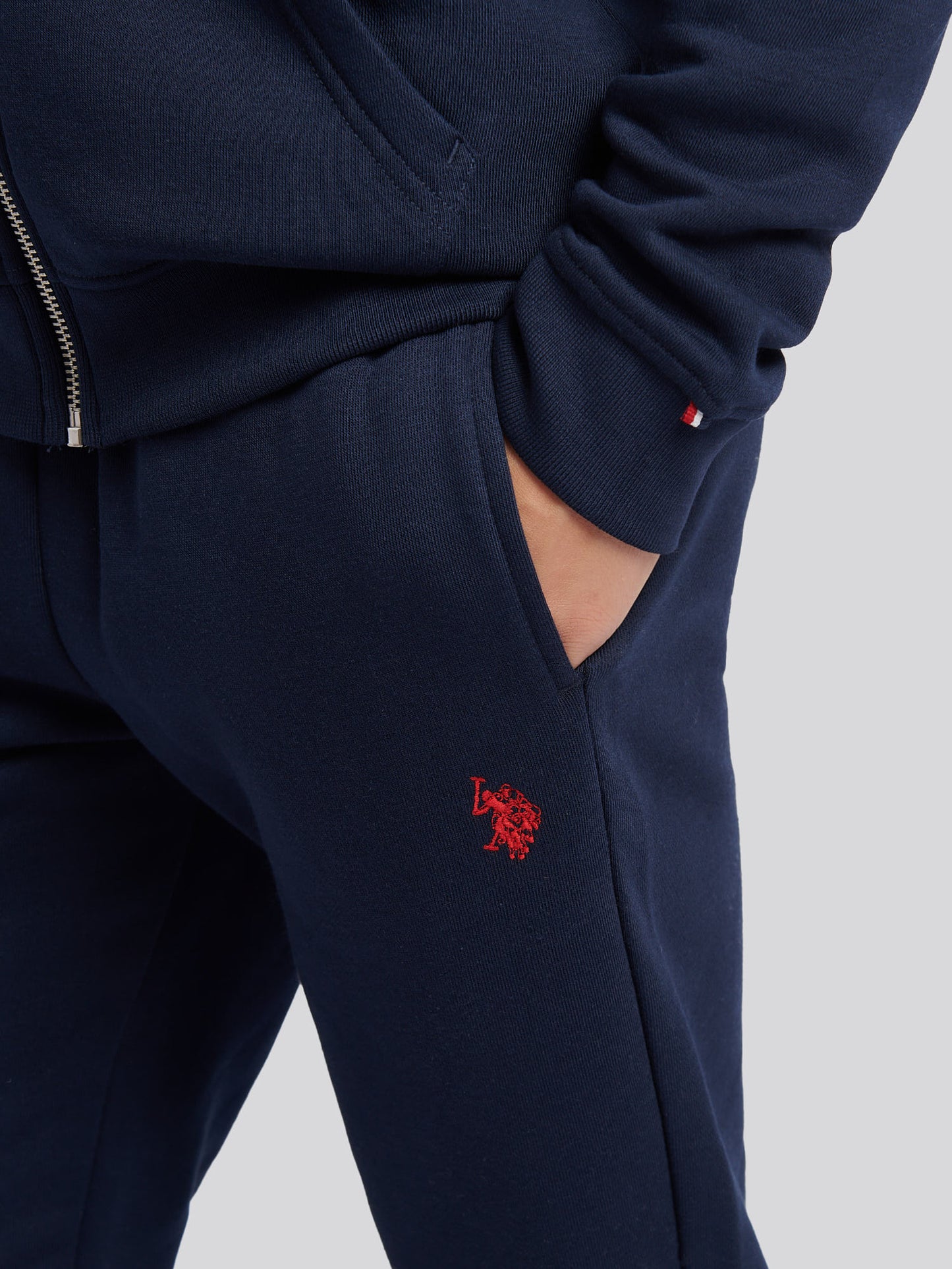 Boys Double Horsemen Jogger in Dark Sapphire Navy / Haute Red DHM