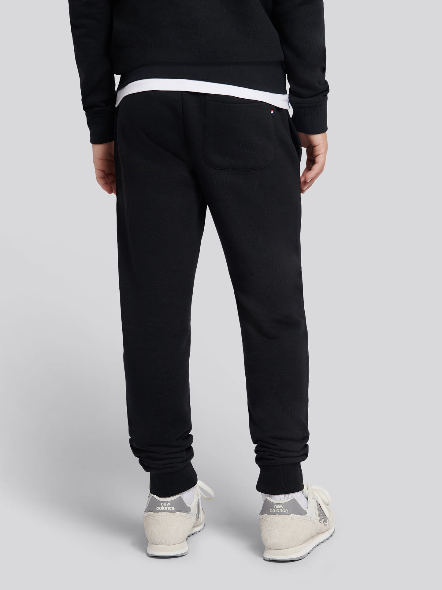 Boys Double Horsemen Jogger in Black Bright White DHM
