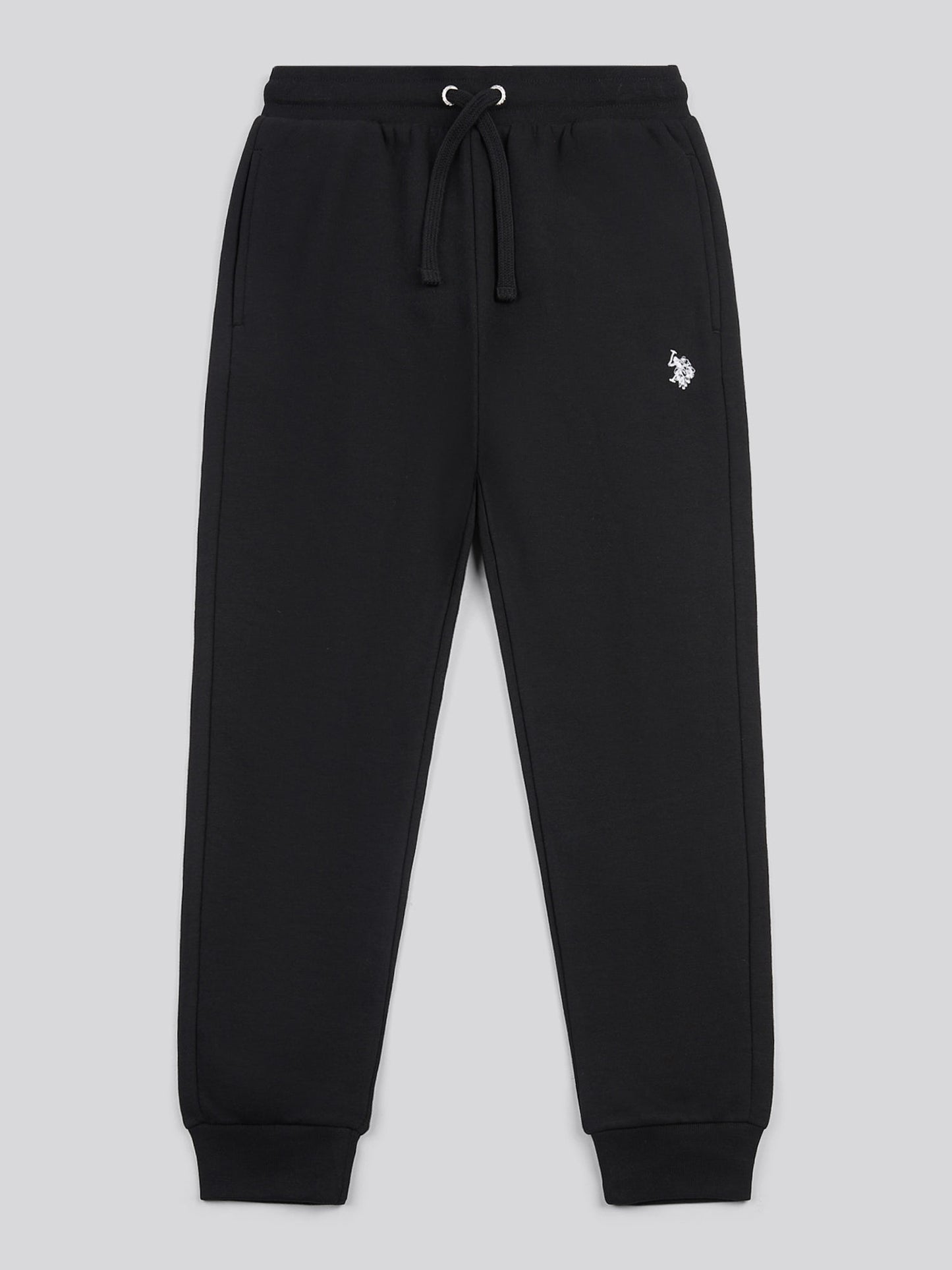 Boys Double Horsemen Jogger in Black Bright White DHM