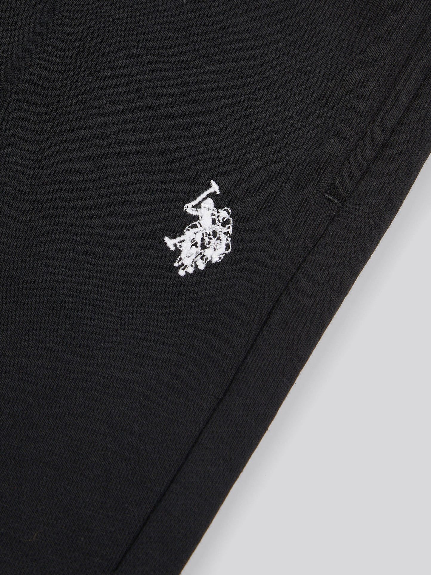 Boys Double Horsemen Jogger in Black Bright White DHM