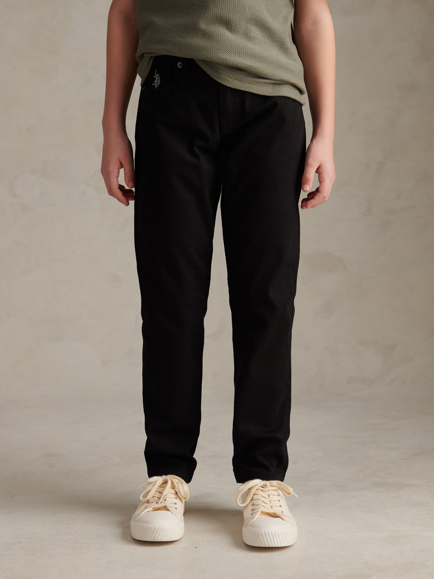 Boys Bedford Cord 5 Pocket Trouser in Black