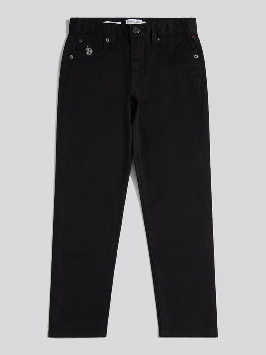 Boys Bedford Cord 5 Pocket Trouser in Black