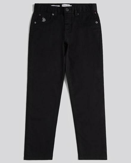 Boys Bedford Cord 5 Pocket Trouser in Black